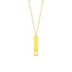 18K Gold Vermeil Bar Necklace | Heart Cutout Pendant - Görsel 2