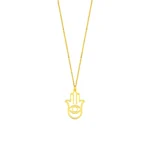 18K Gold Vermeil Hamsa Hand Necklace | Elegant Protection Jewelry - Görsel 2
