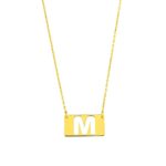 18K Vermeil Initial Bar Necklace | Personalized Letter Pendant - Görsel 2