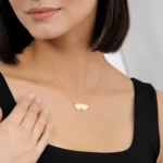 18K Gold Vermeil Double Heart Necklace | Elegant Romantic Jewelry