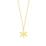 18K Gold Vermeil Snowflake Pendant Necklace | Delicate Winter Jewelry - Görsel 2
