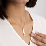 18K Gold Vermeil Bar Necklace | Heart Cutout Pendant