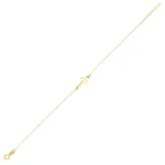 Dainty 14k Gold Sideways Cross Bracelet, Minimalist Faith Jewelry - Görsel 3