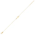 Dainty 14k Gold Sideways Cross Bracelet, Minimalist Faith Jewelry - Görsel 5