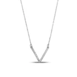 18K Gold Vermeil Diamond V Necklace | Elegant Zircon Accent - Görsel 7