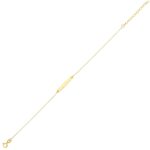 Minimalist Solid Gold Bar Bracelet, 10k 14k Yellow Gold, Dainty Layering Chain - Görsel 3