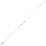 Dainty 14k Gold Sideways Cross Bracelet, Minimalist Faith Jewelry - Görsel 7