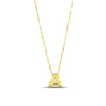 18K Gold Vermeil Initial Necklace: Personalized Letter Jewelry - Görsel 3
