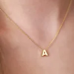 18K Gold Vermeil Initial Necklace: Personalized Letter Jewelry - Görsel 2