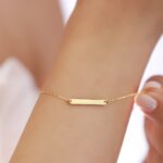 18K Vermeil Gold Bar Bracelet | Delicate Cable Chain - Görsel 2