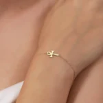 14K Solid Gold Ankh Cross Bracelet | Egyptian Symbol Jewelry - Görsel 2
