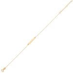 Minimalist Solid Gold Bar Bracelet, 10k 14k Yellow Gold, Dainty Layering Chain - Görsel 5