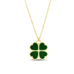 18K Vermeil Clover Necklace | Lucky Four Leaf Pendant - Görsel 3
