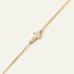 Dainty Diamond Cross Bracelet, 10k Gold Christian Jewelry - Görsel 2