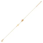14K Gold Cross & Virgin Mary Bracelet | Religious Charm - Görsel 8
