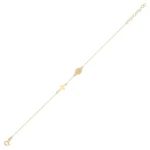 14K Gold Cross & Virgin Mary Bracelet | Religious Charm - Görsel 6
