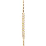 14k Gold Bar Bracelet, Cubic Zirconia Minimalist Chain - Görsel 3