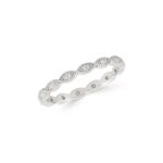 Gold Diamond Eternity Ring, Marquise Milgrain Stacking Band - Görsel 7