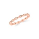 Gold Diamond Eternity Ring, Marquise Milgrain Stacking Band - Görsel 5
