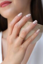 Gold Diamond Eternity Ring, Marquise Milgrain Stacking Band - Görsel 8