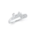 Gold Custom Double Name Ring with Pavé Diamonds - Görsel 3