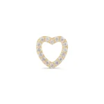 14k Gold Open Heart Stud Earring, Pavé CZ, Minimalist Love Jewelry - Görsel 8