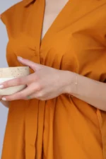 14k Gold Star of David Bracelet, Pavé Charm, Minimalist Judaica - Görsel 9