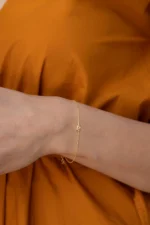 14k Gold Star of David Bracelet, Pavé Charm, Minimalist Judaica - Görsel 7