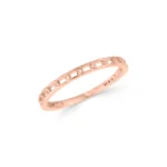 14k Gold Link Ring, Minimalist Chain Band, Stacking Ring - Görsel 9