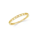 14k Gold Link Ring, Minimalist Chain Band, Stacking Ring - Görsel 4