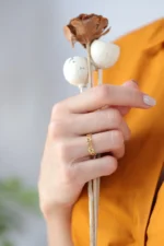 Gold Heart Eternity Band Ring: Minimalist Open Cut Jewelry - Görsel 8