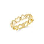 Gold Heart Eternity Band Ring: Minimalist Open Cut Jewelry - Görsel 9