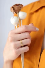 Gold Heart Eternity Band Ring: Minimalist Open Cut Jewelry - Görsel 10