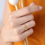 Gold Heart Eternity Band Ring: Minimalist Open Cut Jewelry