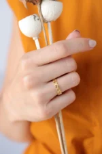 Gold Heart Eternity Band Ring: Minimalist Open Cut Jewelry