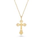 Solid Gold Diamond Cross Pendant Necklace – 10K/14K Faith Jewelry - Görsel 5