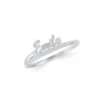 Personalized Diamond Pavé Name Ring - 10k/14k Gold Custom Jewelry - Görsel 7