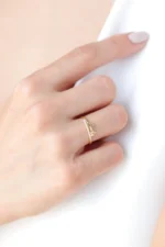 Personalized Diamond Pavé Name Ring - 10k/14k Gold Custom Jewelry - Görsel 6