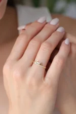 Personalized Diamond Pavé Name Ring - 10k/14k Gold Custom Jewelry - Görsel 5