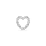 14k Gold Open Heart Stud Earring, Pavé CZ, Minimalist Love Jewelry - Görsel 6