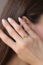 Gold Custom Name Ring, Rope Band, Personalized Jewelry - Görsel 3