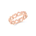 Gold Heart Eternity Band Ring: Minimalist Open Cut Jewelry - Görsel 4