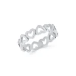 Gold Heart Eternity Band Ring: Minimalist Open Cut Jewelry - Görsel 7
