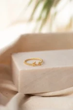 Gold Custom Name Ring, Rope Band, Personalized Jewelry - Görsel 2