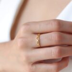 10k 14k Gold Heart Band Ring, Dainty Stacking Ring