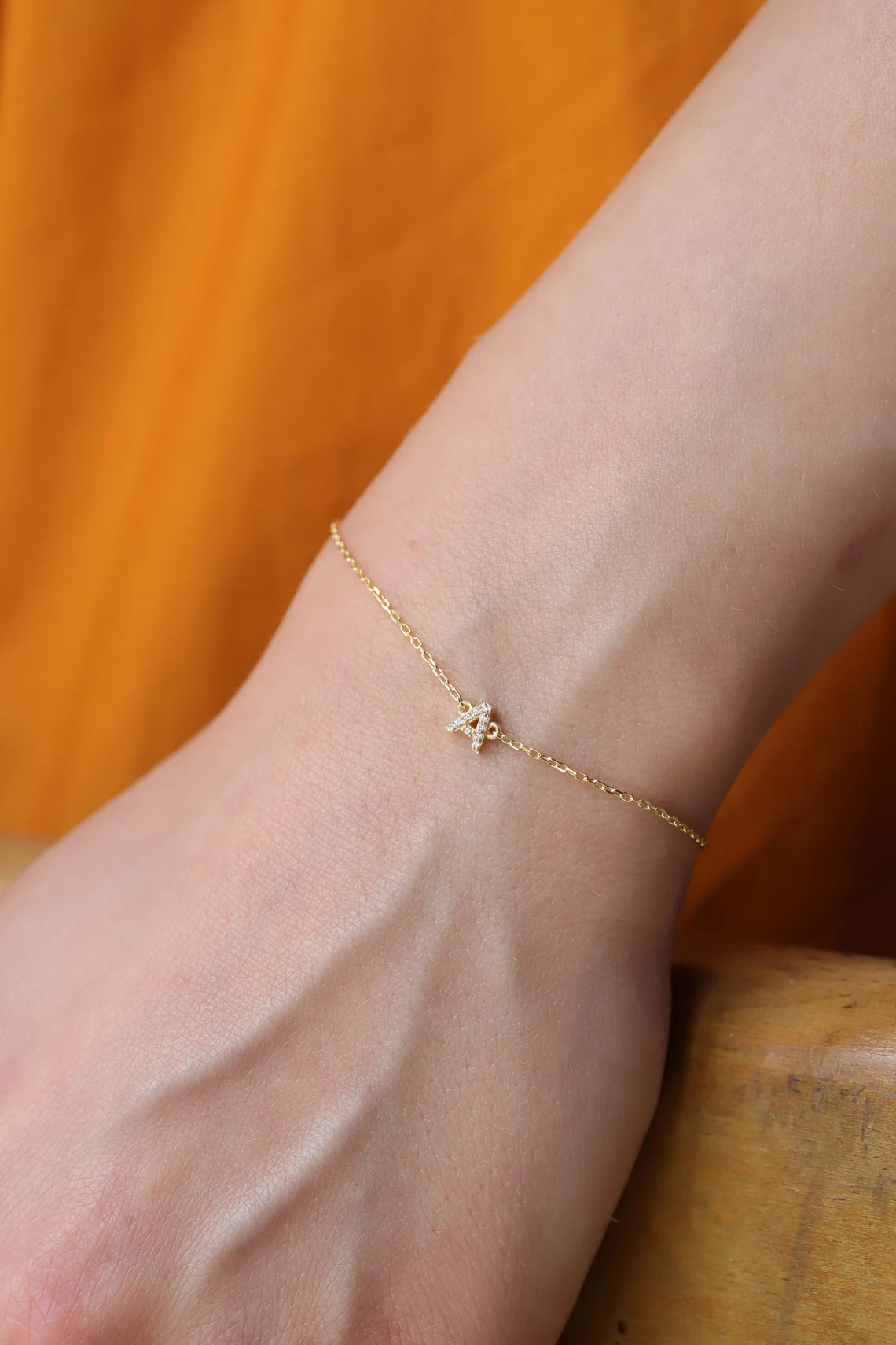 il_1140xN.6243019258_okxq 14k Gold Star of David Bracelet, Pavé Charm, Minimalist Judaica - Görsel 1