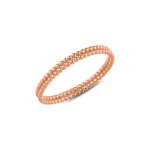 14k Gold Beaded Band Ring, Minimalist Stacking Ring - Görsel 5