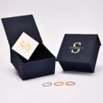 14k Gold Beaded Band Ring, Minimalist Stacking Ring - Görsel 8