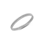 14k Gold Beaded Band Ring, Minimalist Stacking Ring - Görsel 7