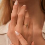 14k Gold Diamond Cross Ring, Elegant Pavé Faith Jewelry